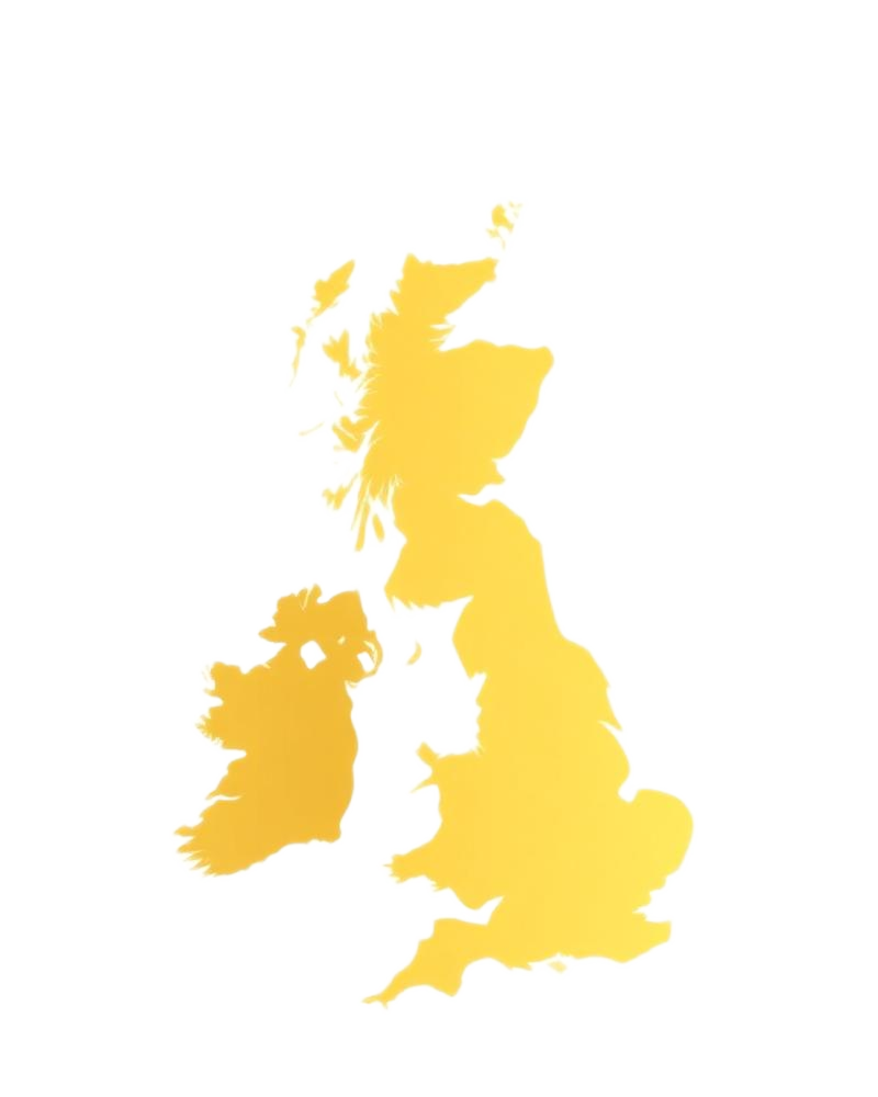 Map of the United Kingdom coverage area